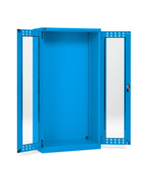 Armadio con porte a battente fessurate in policarbonato