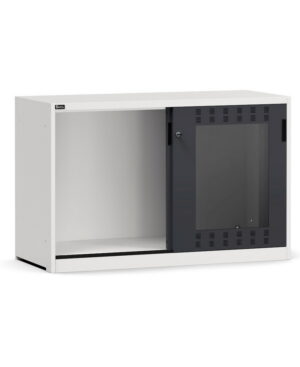 Armadio con porte scorrevoli fessurate in policarbonato