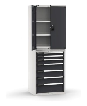 Armadio con porte con 7 cassetti 3xPR 2x75 1x100 3x150 1x200