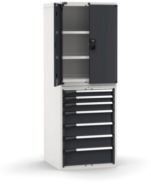 Armadio con porte con 7 cassetti 3xPR 2x75 1x100 3x150 1x200