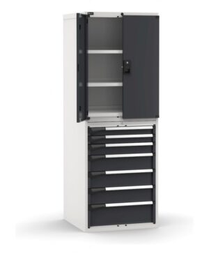 Armadio con porte con 7 cassetti 3xPR 2x75 1x100 3x150 1x200