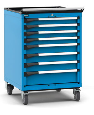 Armadio con ruote con 8 cassetti 4x75 3x100 1x150