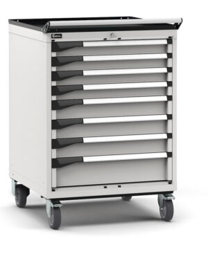 Armadio con ruote con 8 cassetti 4x75 3x100 1x150
