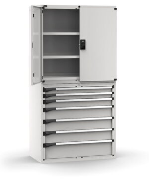 Armadio con porte con 7 cassetti 3xPR 2x75 1x100 3x150 1x200