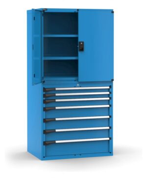 Armadio con porte con 7 cassetti 3xPR 2x75 1x100 3x150 1x200