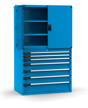Armadio con porte con 7 cassetti 3xPR 2x75 1x100 3x150 1x200
