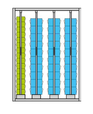 SCAFFALE ED CON CONTENITORI IN PLASTICA - ALLMAG