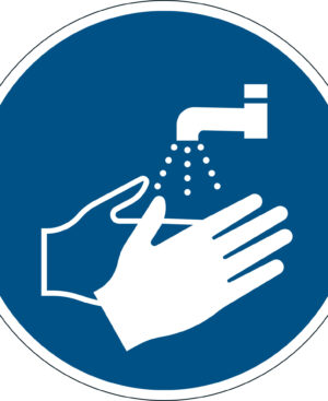 segnaletica di sicurezza: pittogramma obbligo lavarsi le mani