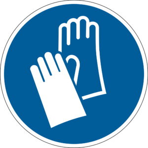 segnaletica di sicurezza: pittogramma obbligo indossare guanti