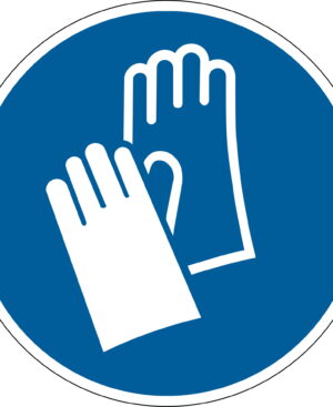 segnaletica di sicurezza: pittogramma obbligo indossare guanti