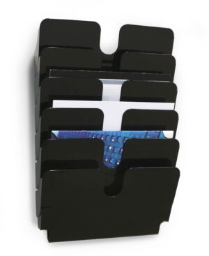 Flexiplus 6 A4 Orizzontale, espositore da parete, f.to A4 orizzontale, 6 comparti, 340x520x100 mm, nero
