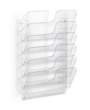 Flexiplus 6 A4 Orizzontale, espositore da parete, f.to A4 orizzontale, 6 comparti, 340x520x100 mm, trasparente
