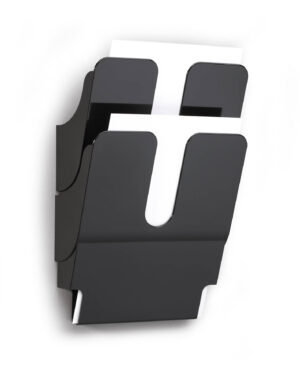 Flexiplus 2 A4, espositore da parete, f.to A4, 2 comparti, 247x360x100 mm, nero