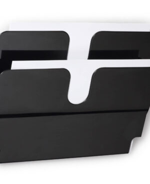 Flexiplus 2 A4 orizzontale, espositore da parete, f.to A4, 2 comparti, 340x250x100 mm, nero