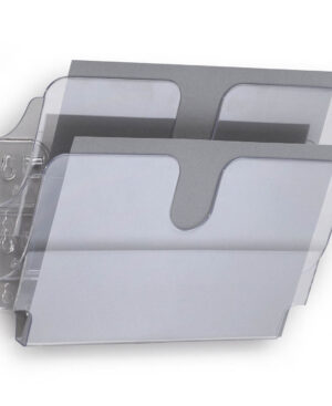 Flexiplus 2 A4 orizzontale, espositore da parete, f.to A4, 2 comparti, 340x250x100 mm, trasparente