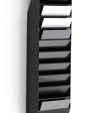 Flexiboxx 12 A4, espositore da parete, f.to A4, 12 comparti, 240x1115x135 mm, nero