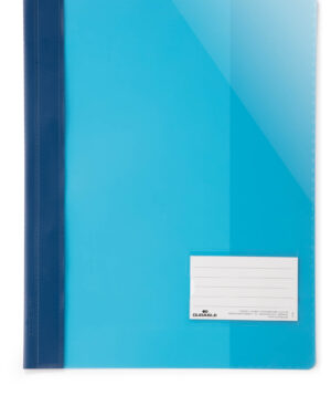 Cartellina con fronte trasparente A4+ con portaetichetta 90x57 mm, azzurro