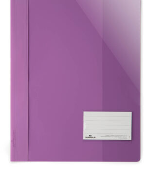 Cartellina con fronte trasparente A4+ con portaetichetta 90x57 mm, viola