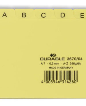 Divisori A7 5/5 tasti A-Z cavalierini prestampati in PPL, giallo