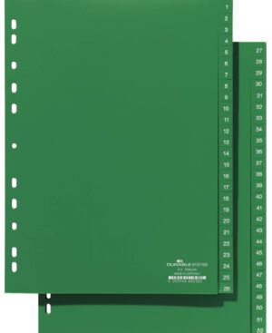 Divisorio A4 52 tasti 1-26+27-52 cavalierini prestampati in PPL, verde