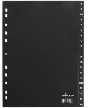 Divisorio A4 20 tasti A-Z cavalierini prestampati in PPL, nero