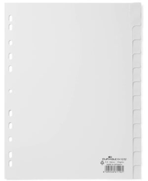 Divisorio A4 12 tasti termosaldati in PPL, bianco