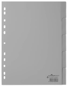 Divisorio A4 5 tasti termosaldati in PPL, grigio