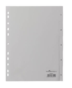 Divisorio A4 5 tasti 1-5 cavalierini prestampati in PPL, grigio