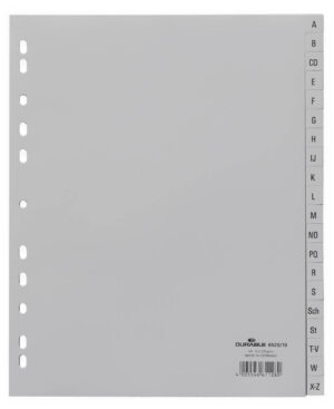 Divisorio A4+ 20 tasti A-Z cavalierini prestampati in PPL, grigio