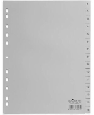 Divisorio A4 15 tasti 1-15 cavalierini prestampati in PPL, grigio
