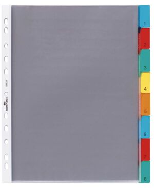 Buste intercalari A4 8 tasti con cavalierini colorati termosaldati