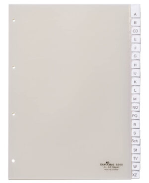 Divisorio A4 20 tasti A-Z termosaldati con indice foratura 80x80x80 mm, trasperente