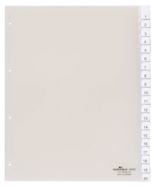 Divisorio A4+ 20 tasti termosaldati, trasparente