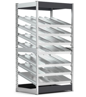 Scaffale con 7 piani inclinati