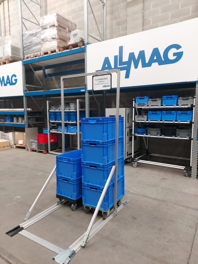 struttura modulare supermarket realizzato con profilo in tubolare
